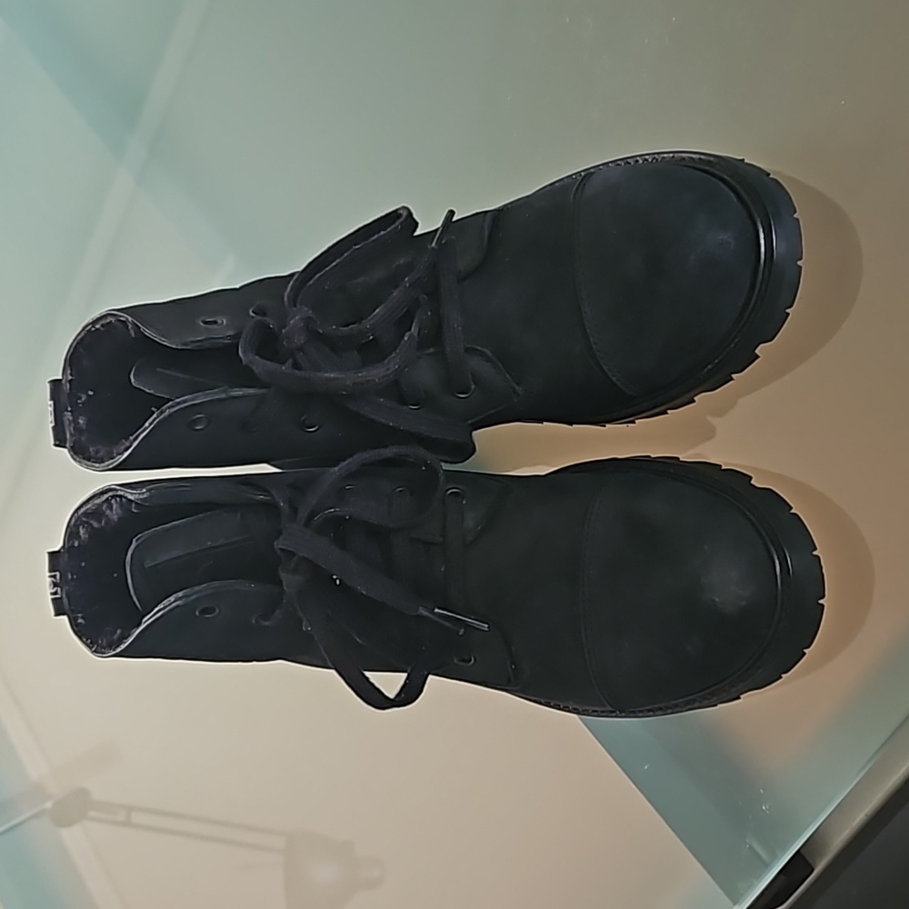 Chanel Suede Combat Ankle Boots